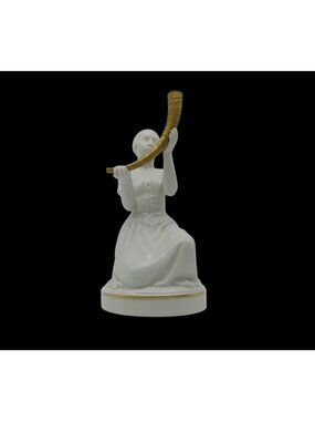 Royal Copenhagen Girl with Gold Horn 12242 Figure Vintage